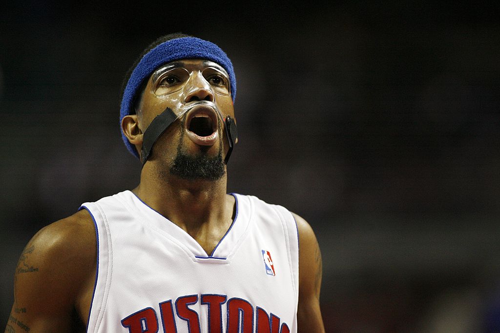 Rip Hamilton began wearing a protective mask with the Pistons after breaking his nose twice.