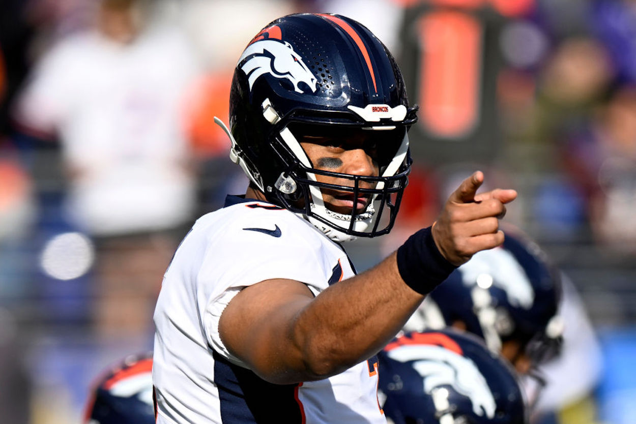 Russell Wilson in NFL action for the Denver Broncos.