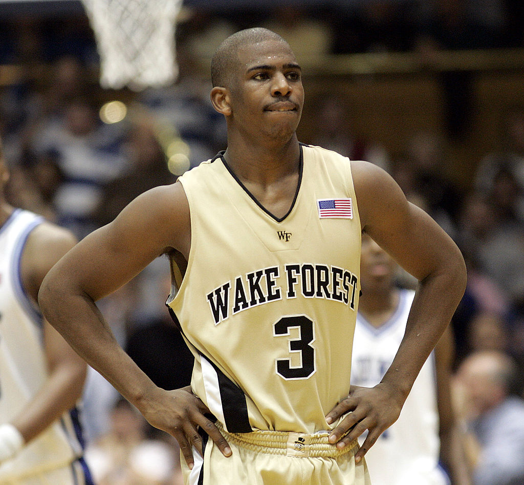 Wake Forest's Chris Paul reacts during the Demon Deacons 102-92 loss to Duke in 2005.