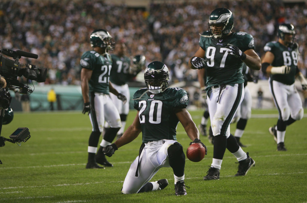 Philadelphia Eagles legend Brian Dawkins was inducted into the Pro Football Hall of Fame in 2018. Dawkins once achieved the ultra-rare "quadrafecta" in 2002.