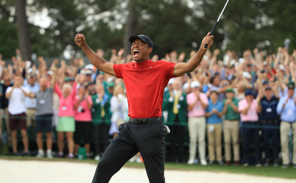 tiger woods red golf shirt