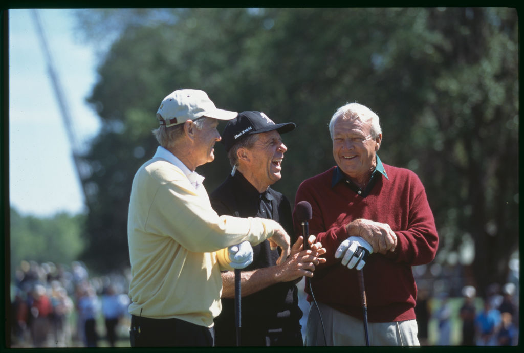 Jack Nicklaus, Gary Player, and Arnold Palmer at the 2001 Shell Wonderful World Of Golf