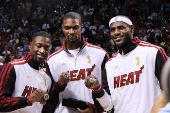 LeBron James and the Miami Heat celebrated their 2011 NBA championship in tremendous style.