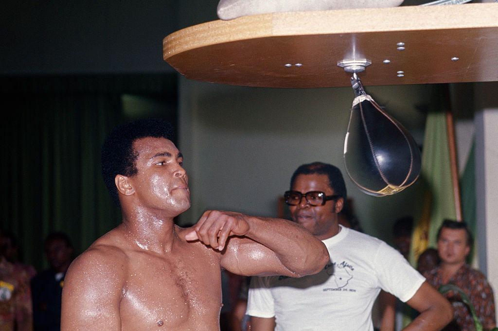 A photographer suggested that Muhammad Ali use the rope-a-dope to beat George Foreman.