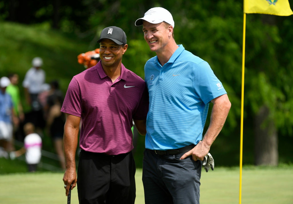 Tiger Woods & Peyton Manning vs. Phil Mickelson & Tom Brady? Yes, Please