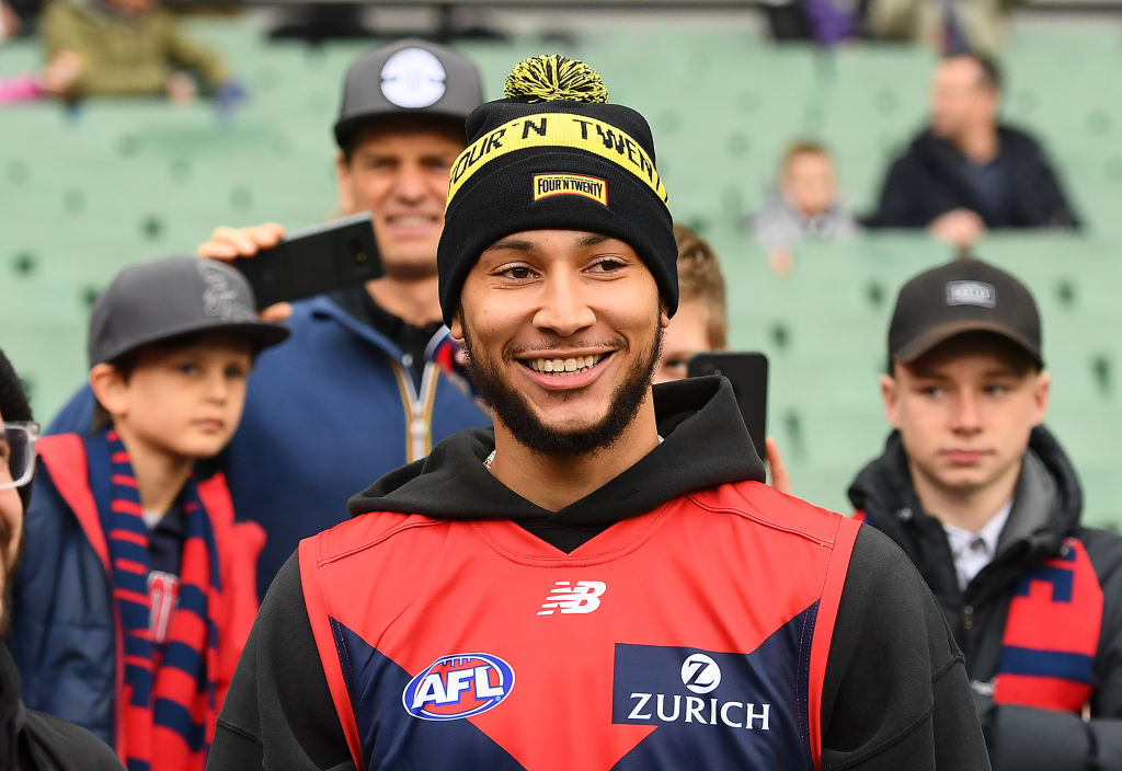 Australian basketballer Ben Simmons before doing the coin toss in 2019