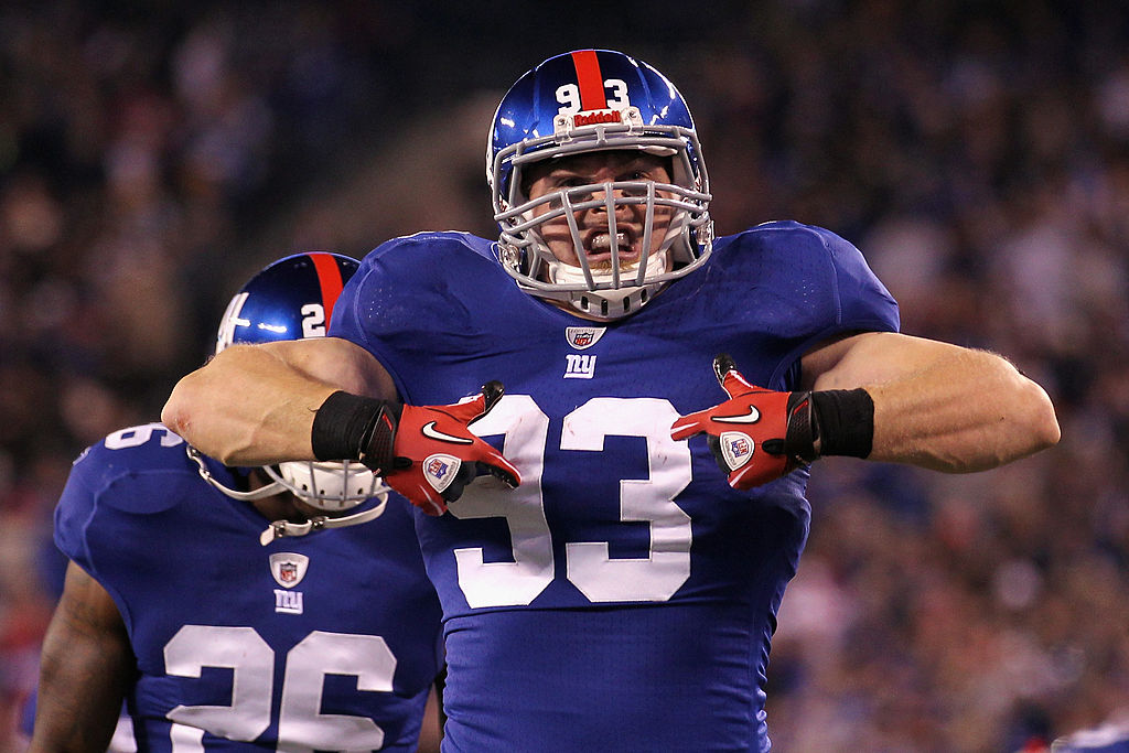 Former New York Giants linebacker Chase Blackburn briefly lost his hearing after an accident with a reporter.