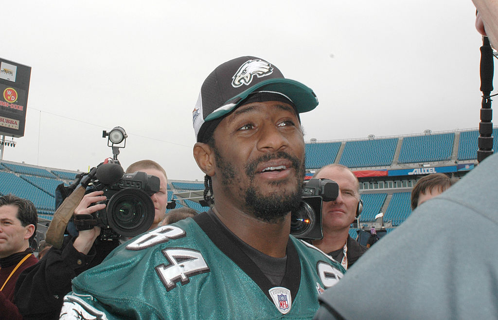 Freddie Mitchell talking to the media