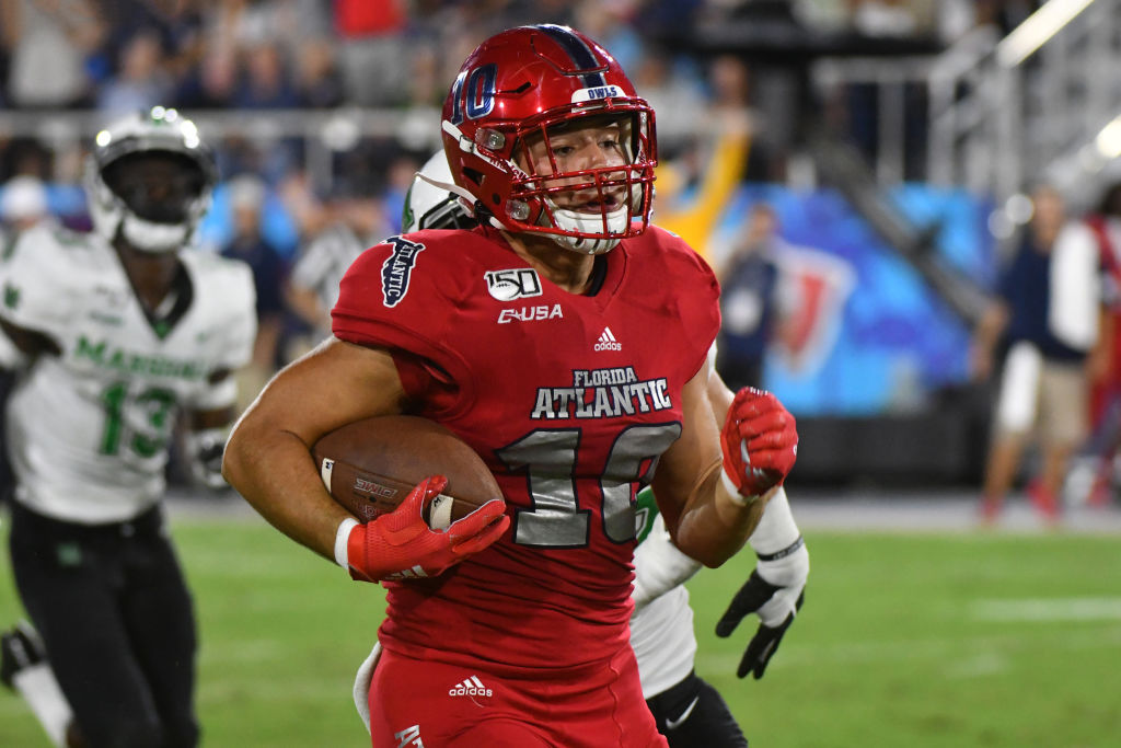 New Northwestern tight end John Raine set career highs in every receiving category at Florida Atlantic last season.
