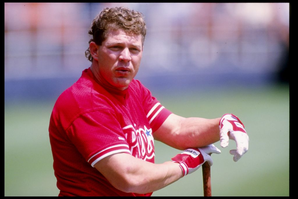 Lenny Dykstra on the field before a Phillies game