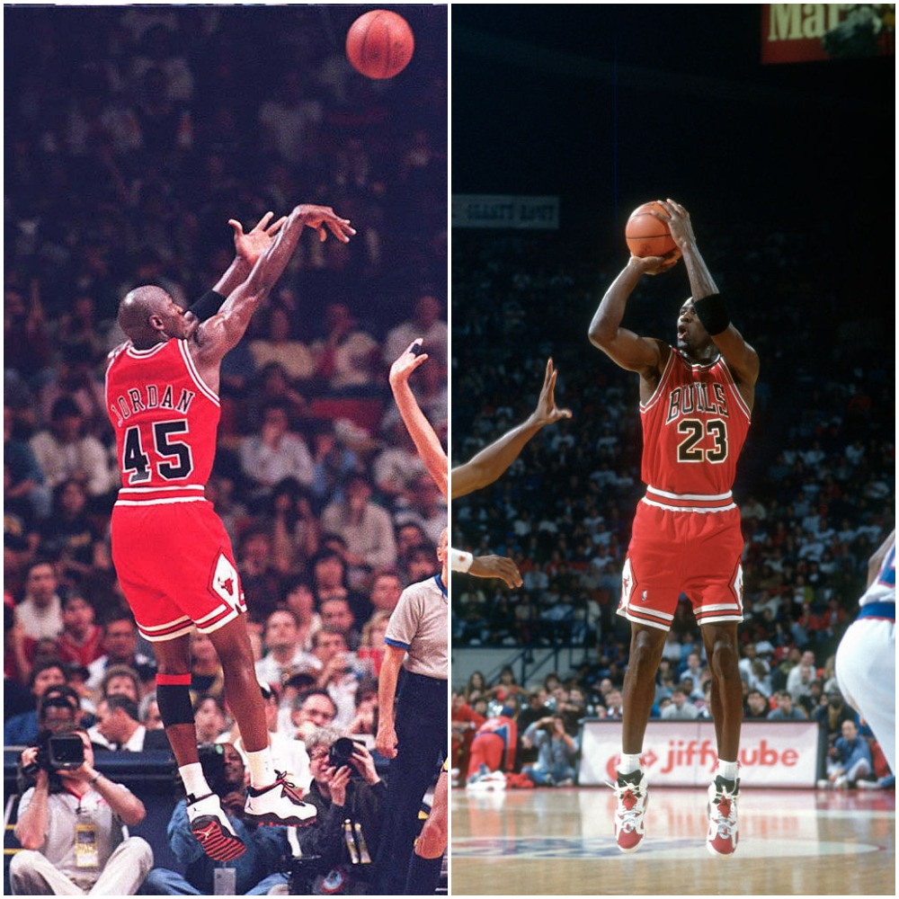 Why did Michael Jordan wear number 23? Why he switched to no 45