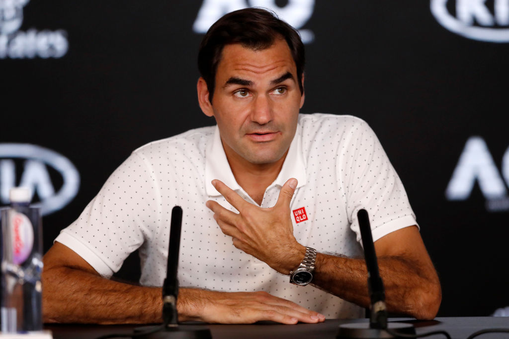 Roger Federer speaks to the media ahead of the 2020 Australian Open