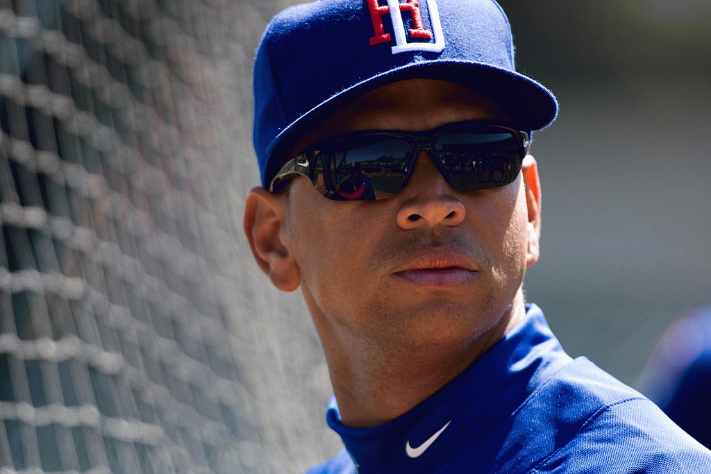 Third baseman Alex Rodriguez of the Dominican Republic during batting practice before a spring training game