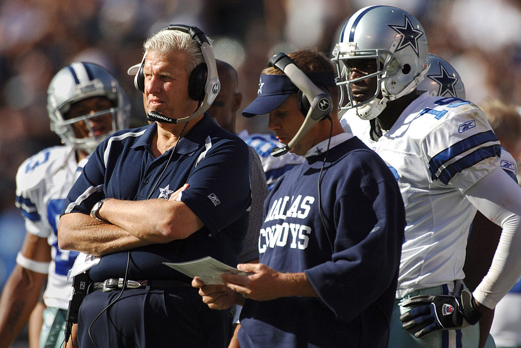 Former Dallas Cowboys coach Bill Parcells (L) saved future Saints head coach Sean Payton's career in 2003.