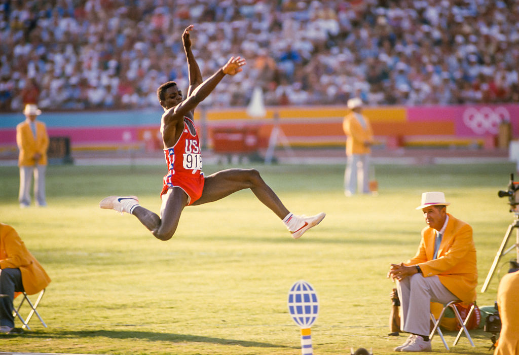 Carl Lewis won four gold medals at the 1984 Los Angeles Olympics. | David Madison/Getty Images