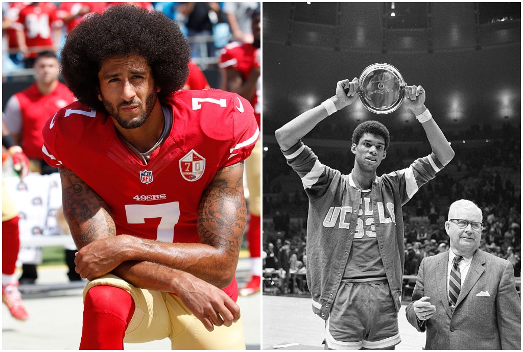 Colin Kaepernick and Kareem Abdul-Jabbar have stood up for racial inequality in vastly different ways.