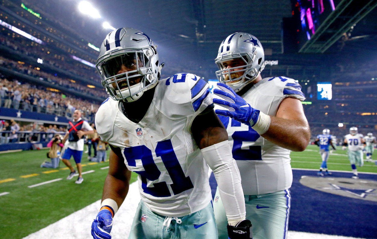 Ezekiel Elliott could experience some troubles without Travis Frederick anchoring the Cowboys offensive line.