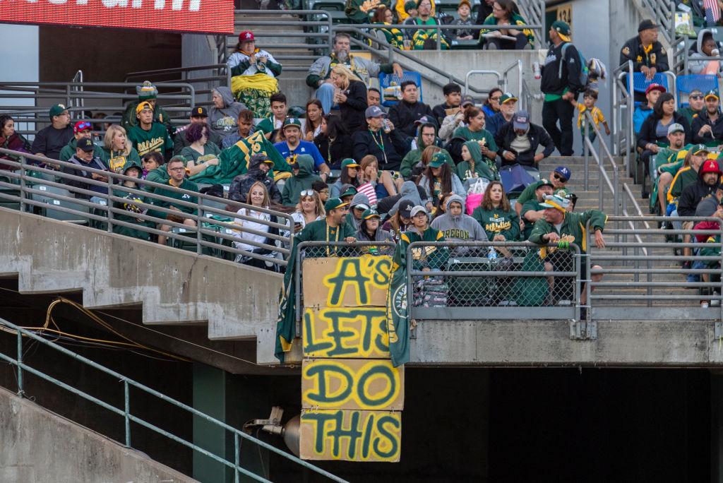 Oakland Athletics fans root for their team