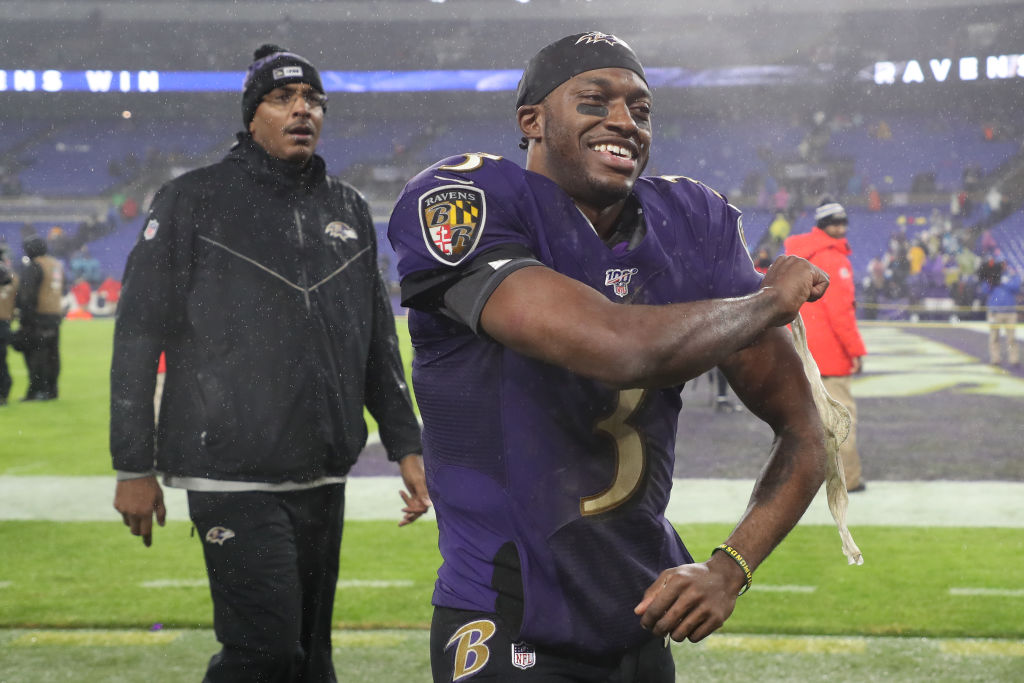 Robert Griffin III walking off the field after a Ravens game