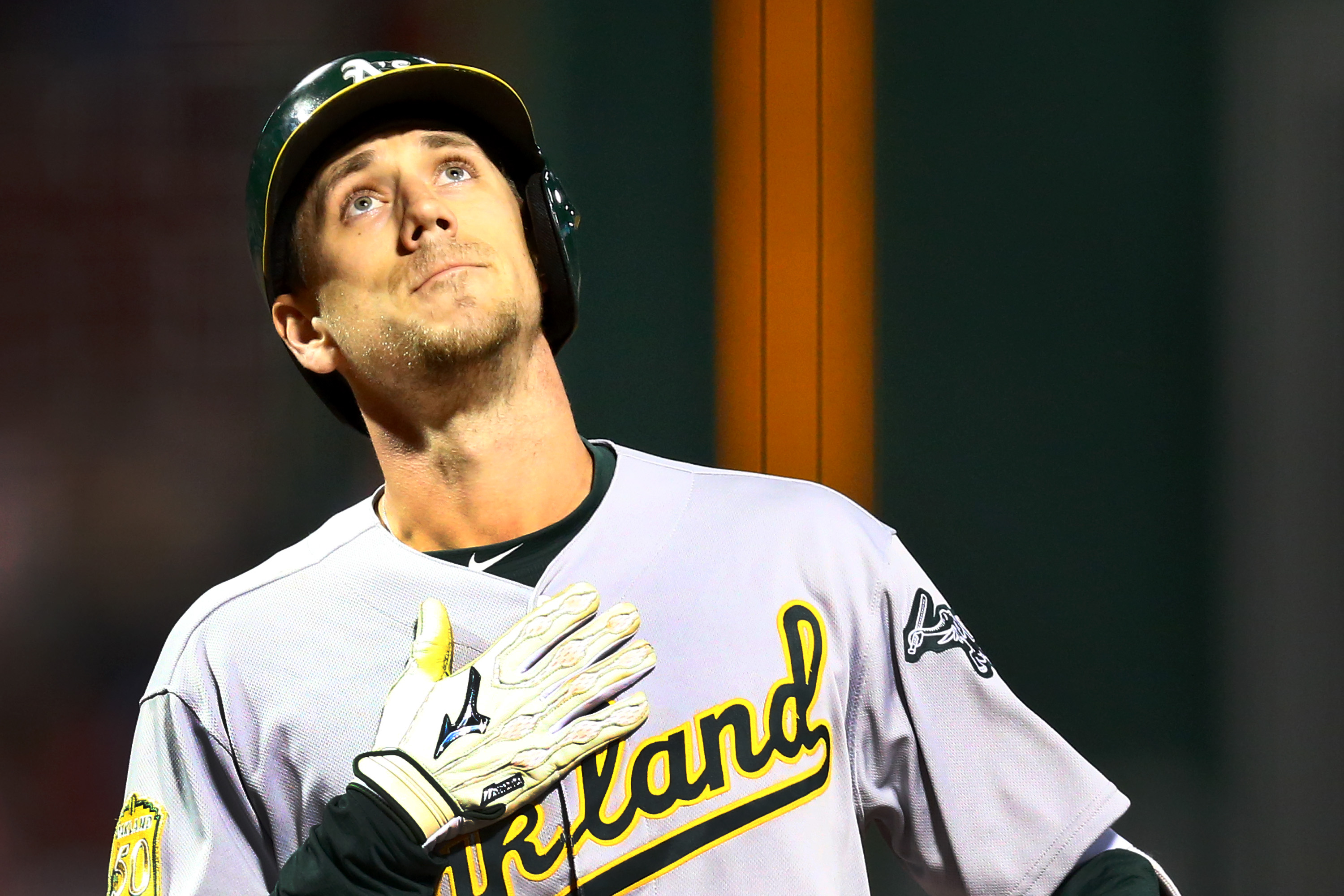 Oakland’s Stephen Piscotty Homered in His First At-Bat After His Mother’s Death