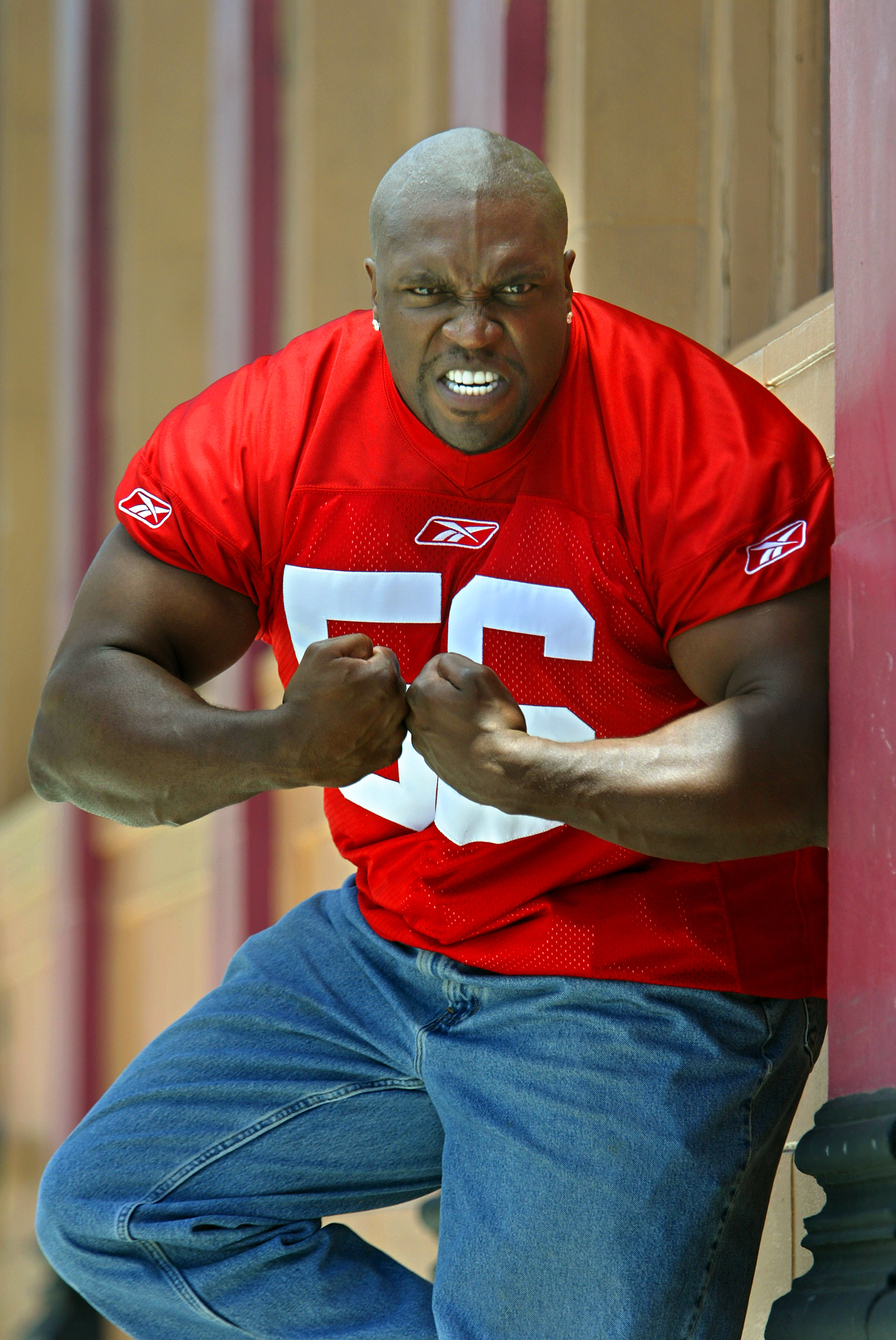 Reebok office top linebacker commercial