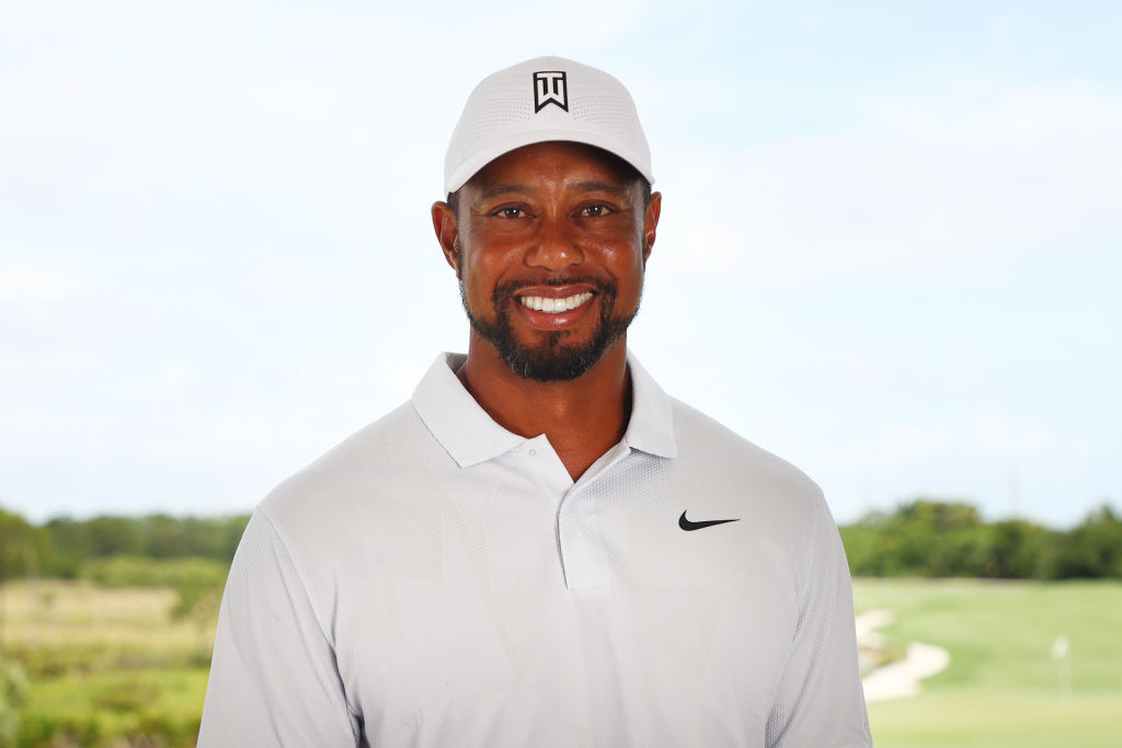 Tiger Woods poses for a portrait before 2020's The Match: Champions For Charity at Medalist Golf Club
