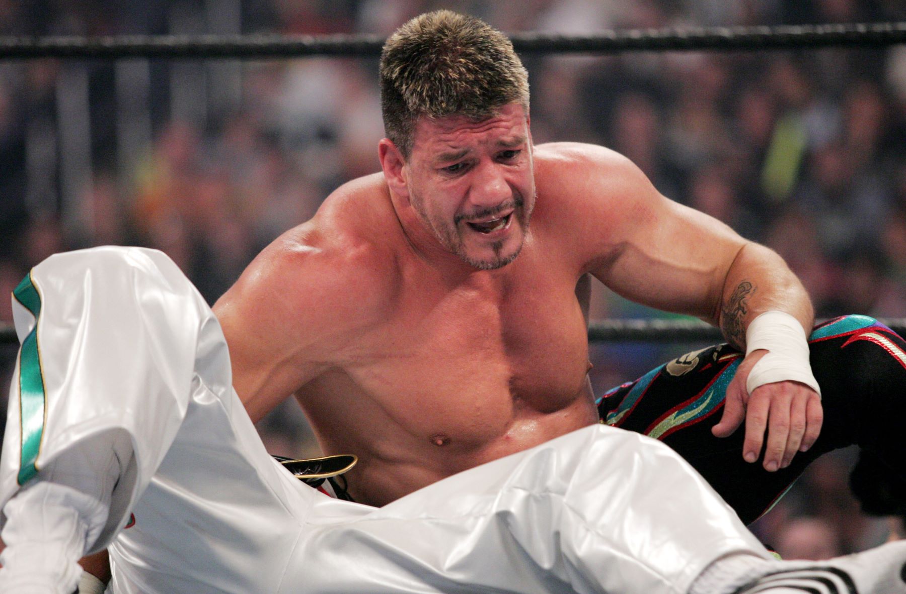 WWE legend Eddie Guerrero fighting Ray Mysterio at WrestleMania21 'WrestleMania Goes Hollywood'