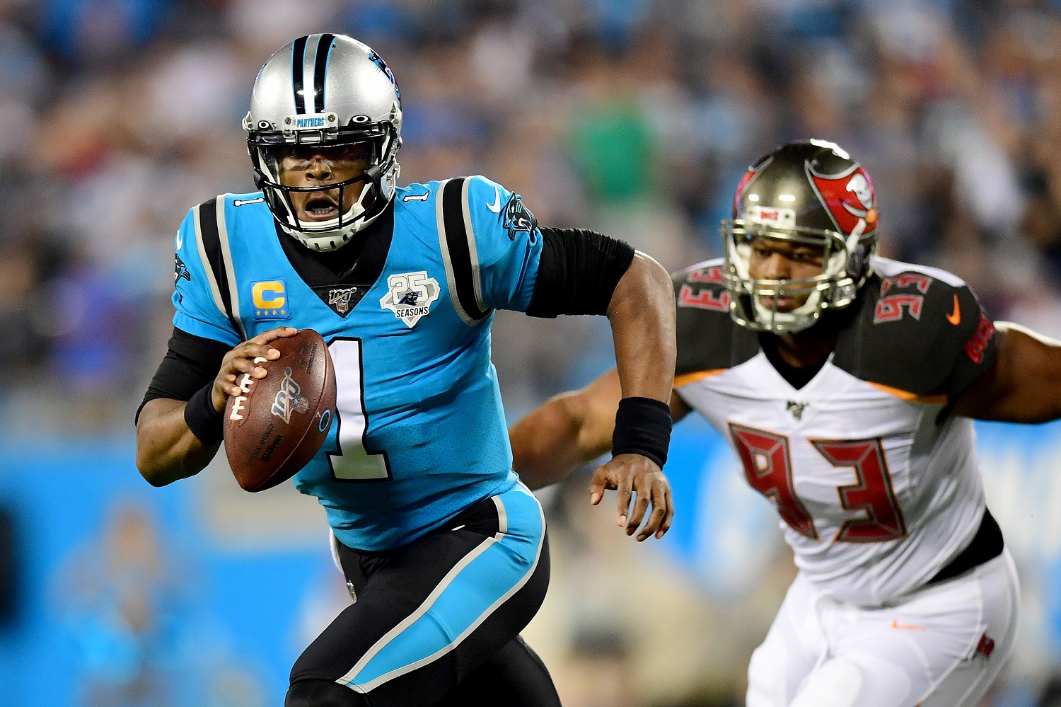 Cam Newton will get a fresh start with the New England Patriots. | Jacob Kupferman/Getty Images