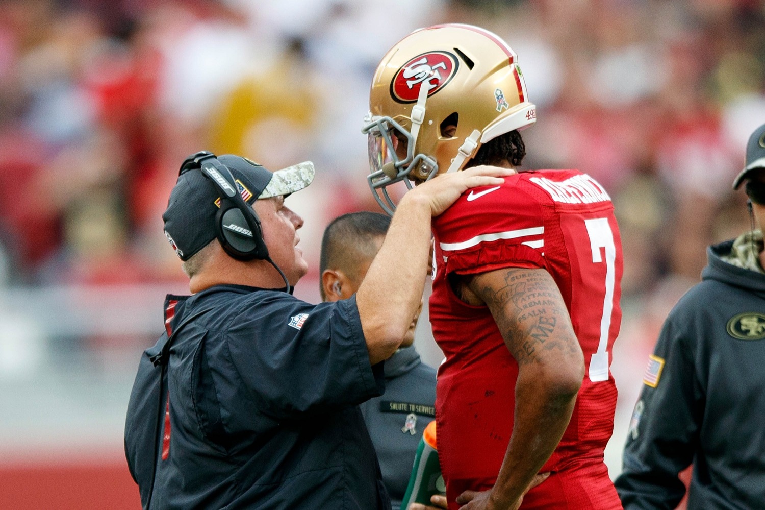 Chip Kelly supported Colin Kaepernick after the 49ers QB took a knee during the national anthem in 2016.