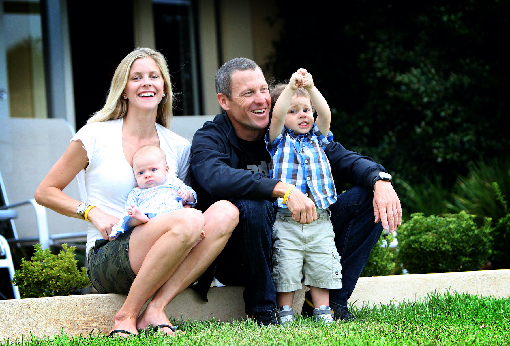 Lance Armstrong with partner Anna Hansen