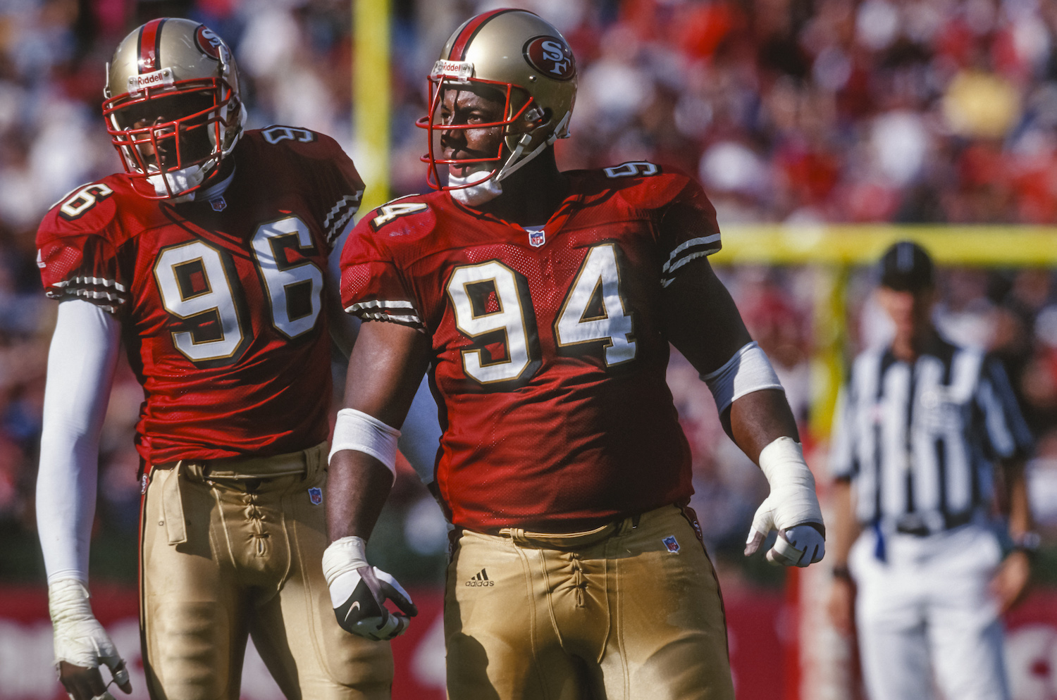 Dana Stubblefield of the San Francisco 49ers