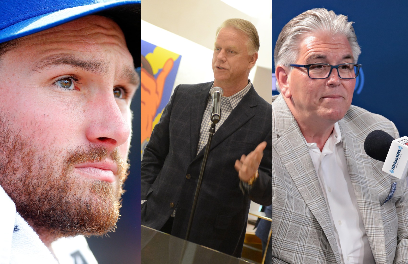 Former New York Mets second baseman Daniel Murphy (left) clashed with New York radio hosts Boomer Esiason (middle) and Mike Francesa when Murphy went on paternity leave.
