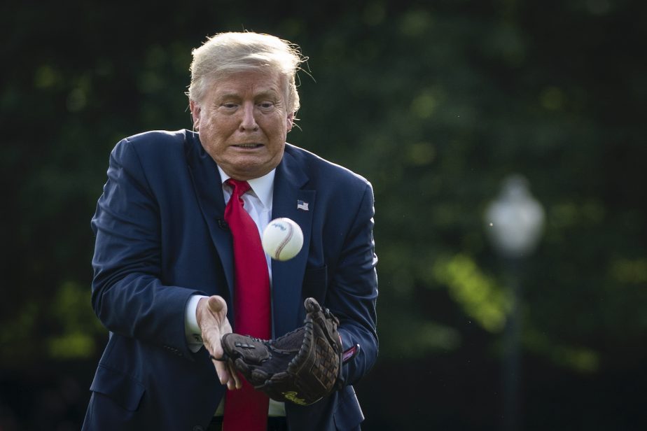 President Donald Trump first pitch.