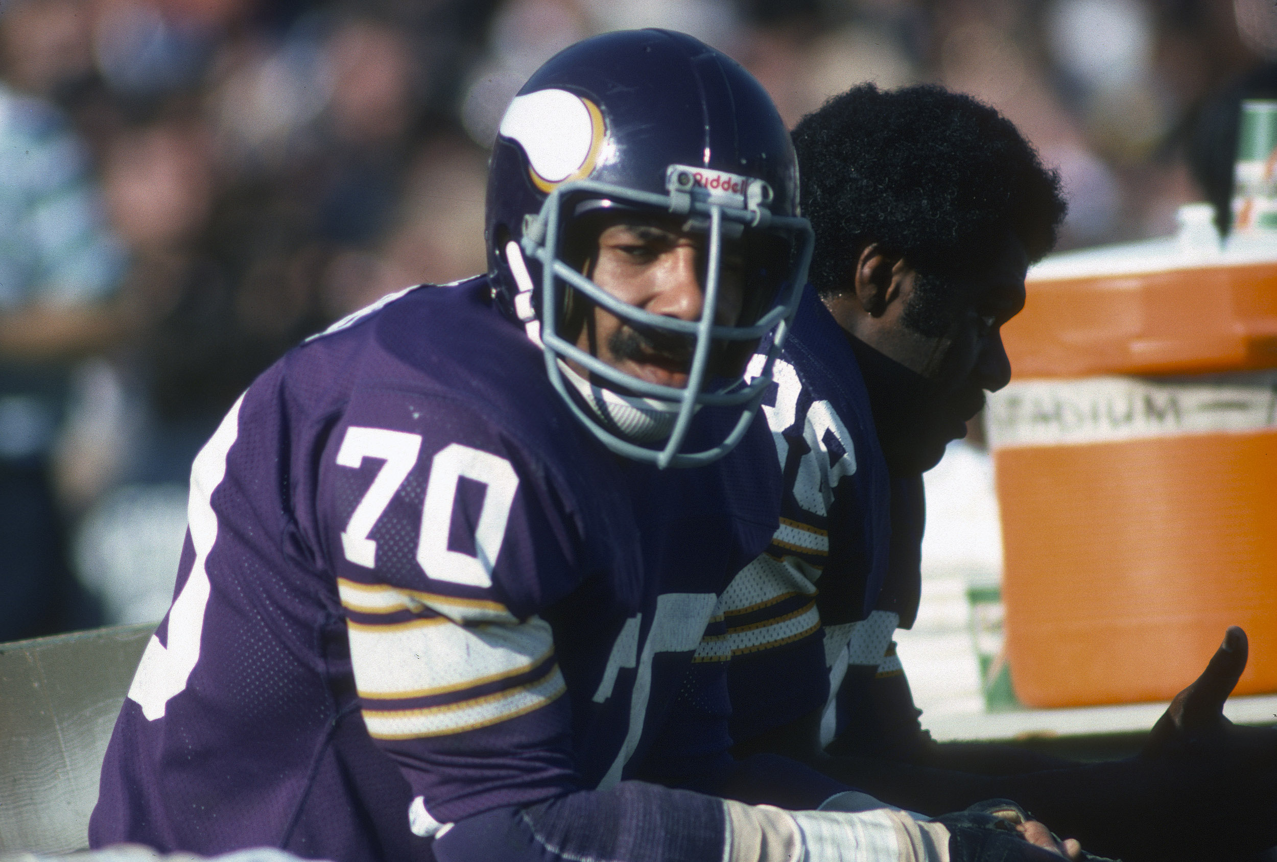 Minnesota Vikings defensive end Jim Marshall survived in a blizzard by literally burning money.