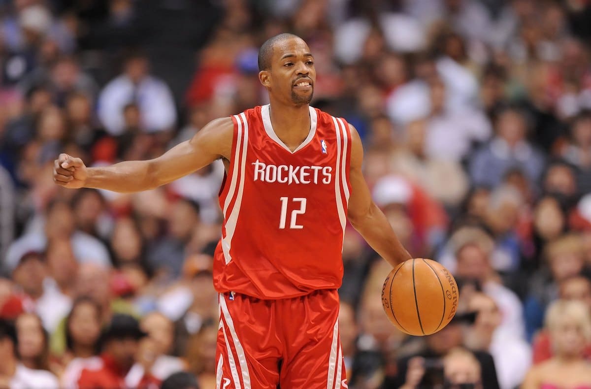 Rafer Alston dribbles for the Houston Rockets