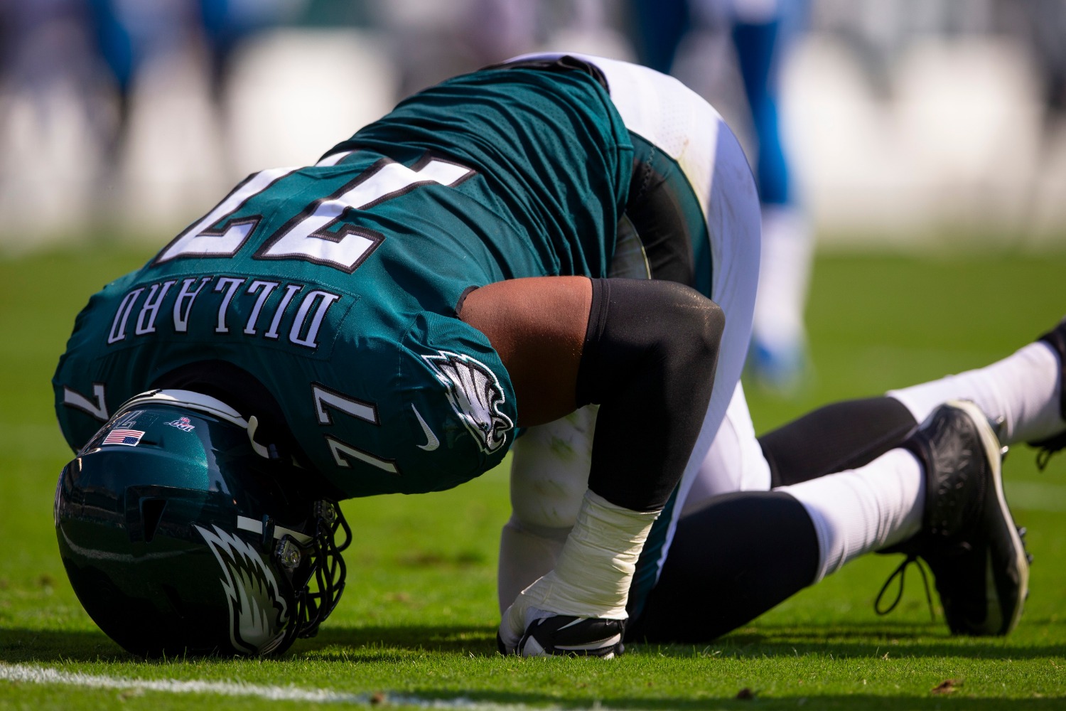 Carson Wentz and the Eagles just suffered a brutal blow to their Super Bowl chances with left tackle Andre Dillard suffering a biceps tear.