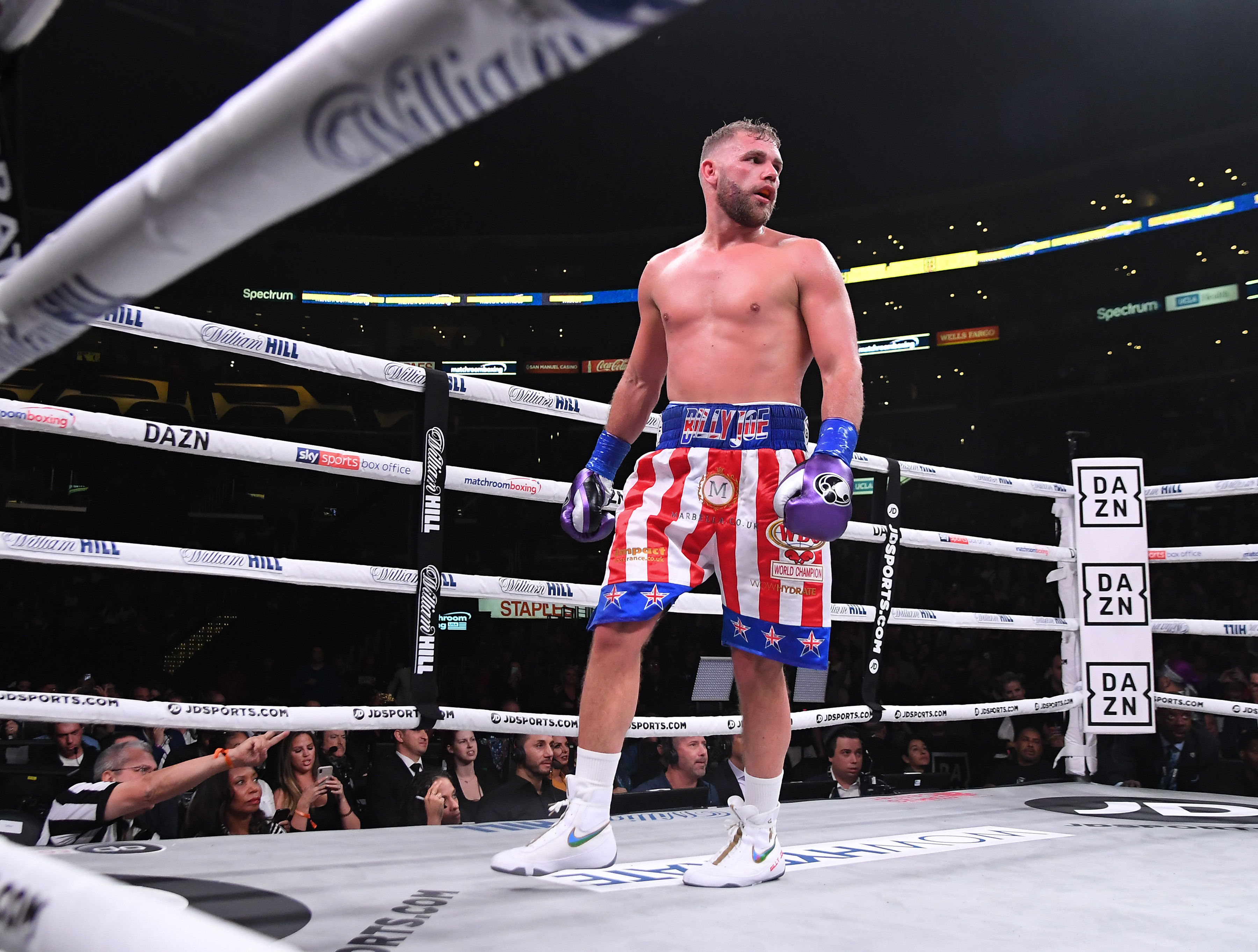 Billy Joe Saunders standing in the ring during a boxing match