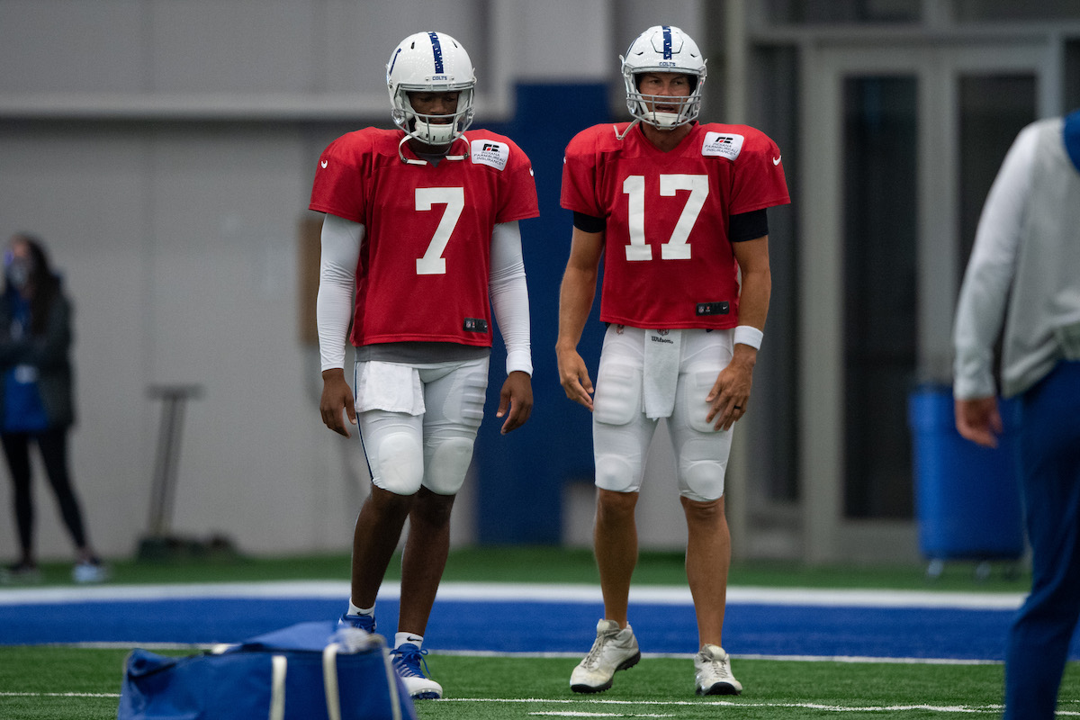 Colts quarterback Jacoby Brissett and Philip Rivers