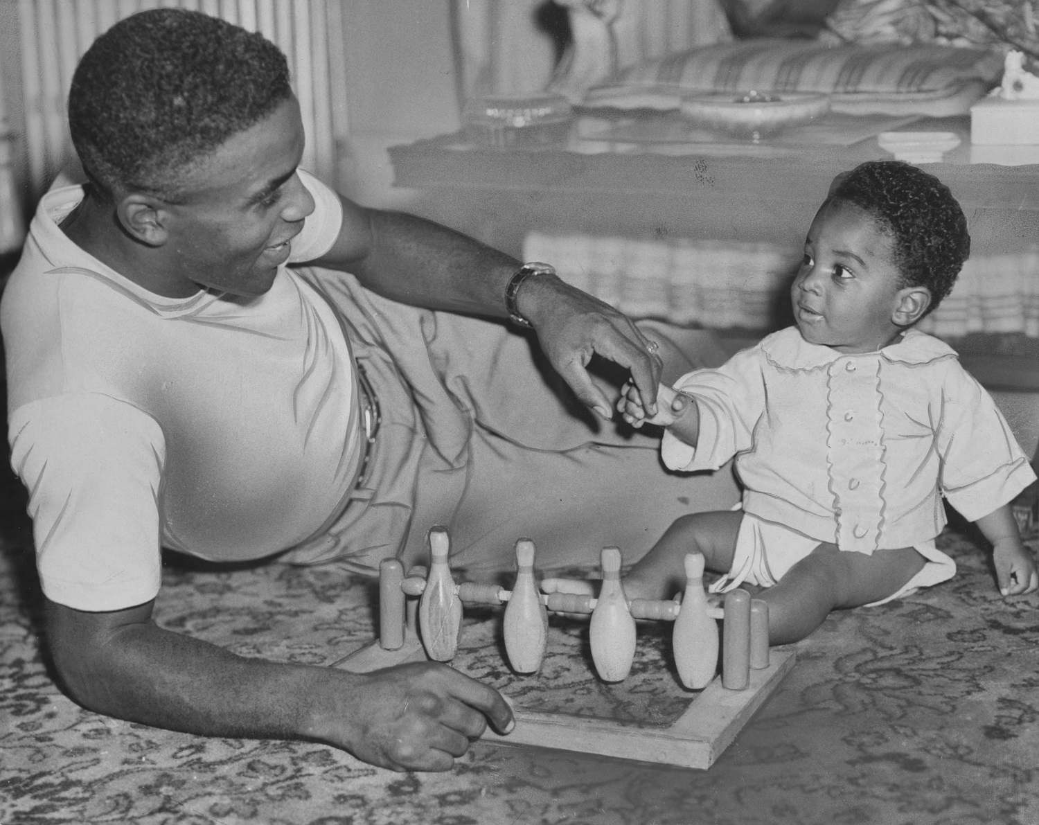 Jackie Robinson - Jackie with his wife, Rachel, and children