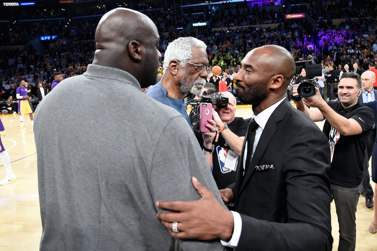 Bill Russell, Shaquille O'Neal et Kobe Bryant'Neal, and Kobe Bryant