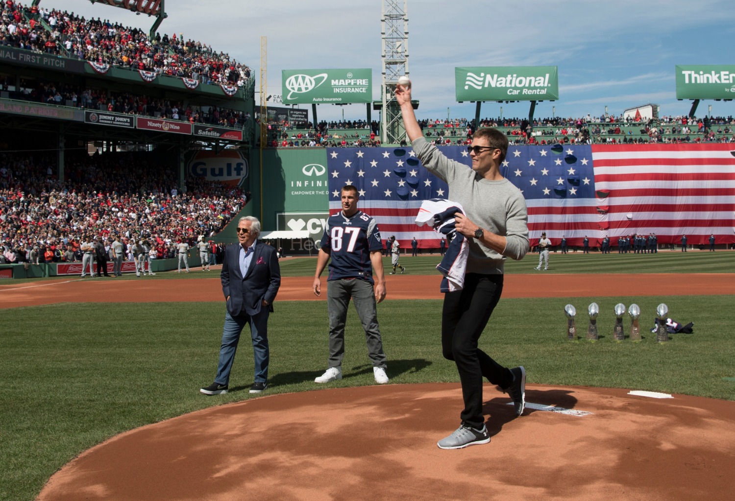 Tom Brady has a twin sister who is married to former Red Sox star Kevin Youkilis.