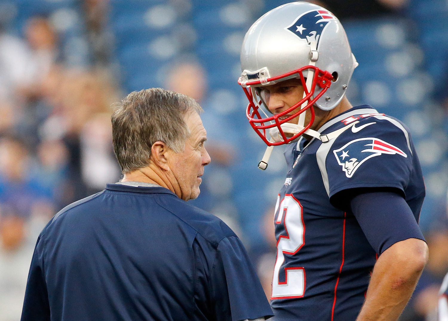 Bill Belichick of the New England Patriots and Tom Brady