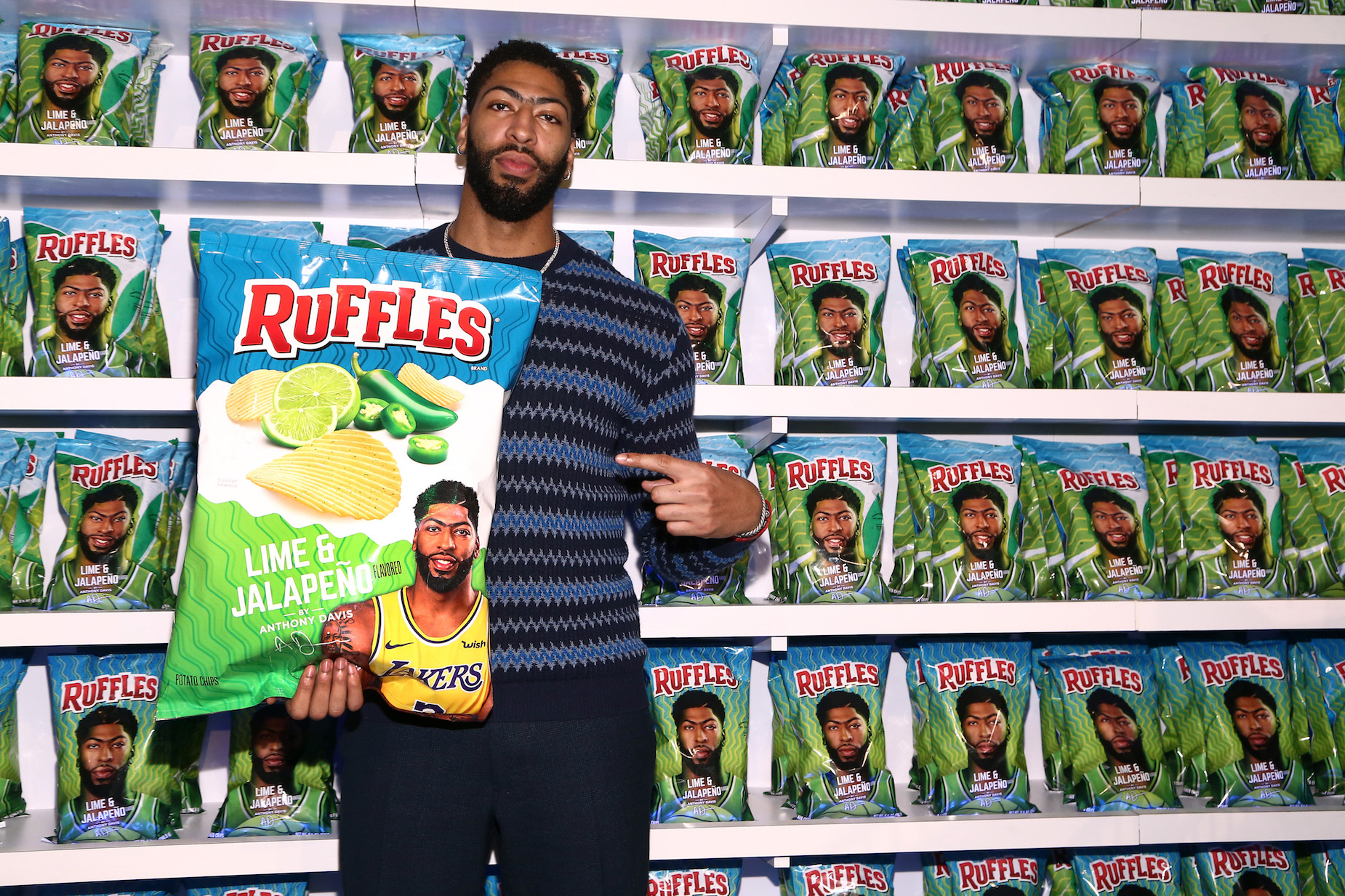 Shortly after joining the Lakers, Antony Davis signed a unique potato chip deal with Ruffles.