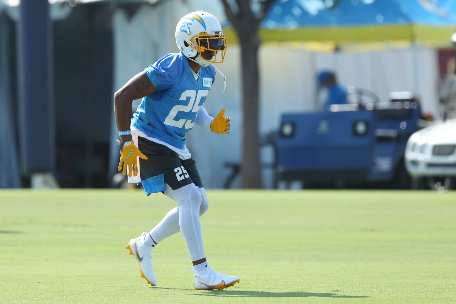 The Chargers will be without star cornerback Chris Harris for at least a month after the veteran sustained a foot injury in Sunday's loss to the Panthers.
