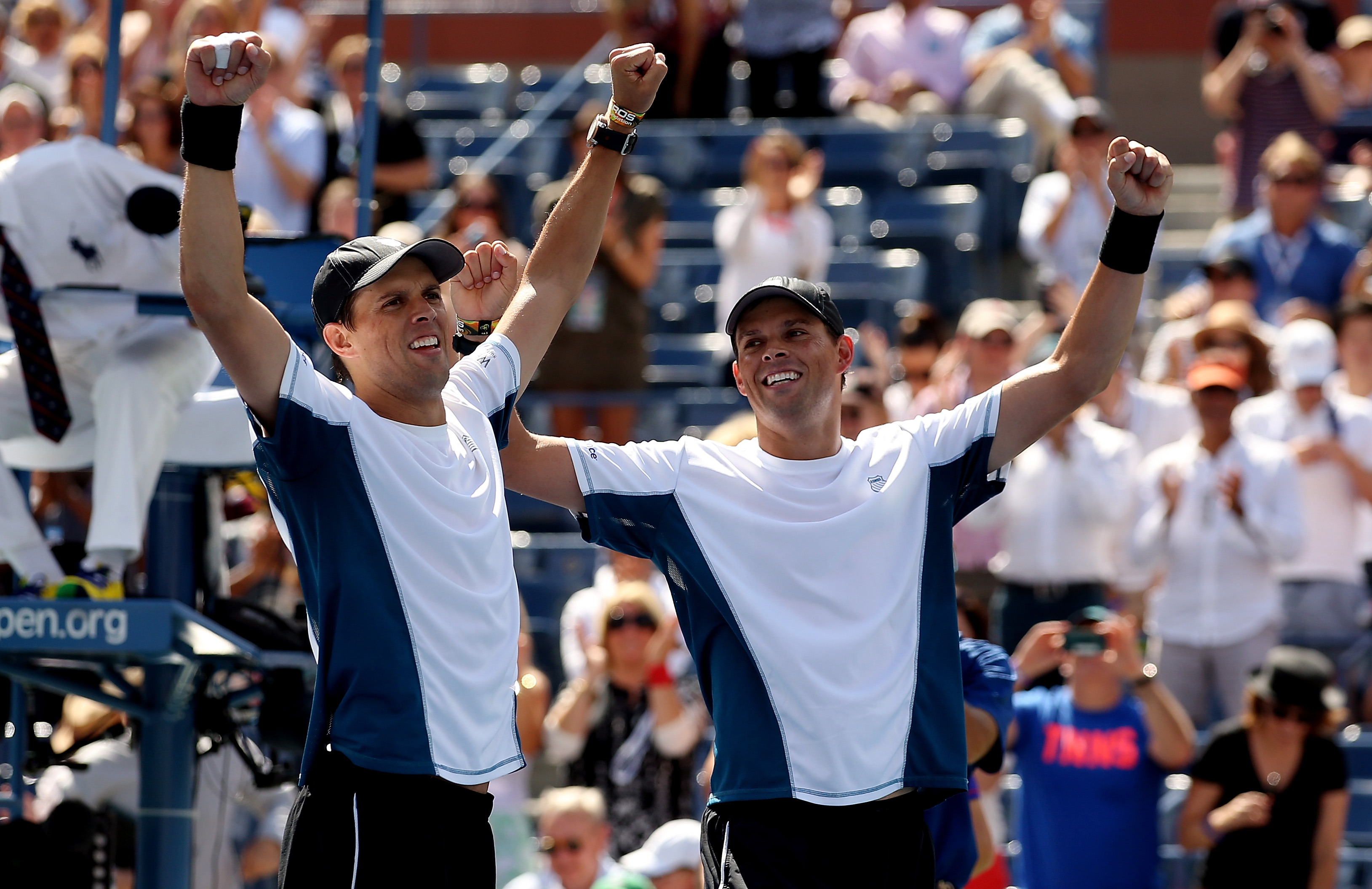 Twins and doubles partners Bob Bryan and Mike Bryan