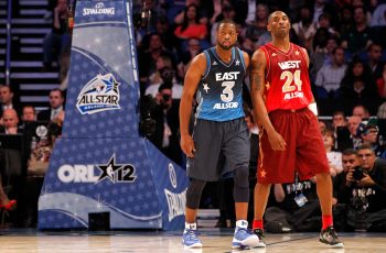 Kobe Bryant and Dwyane Wade had some intense battles against each other on the basketball court. One time, Wade even broke Bryant's nose.