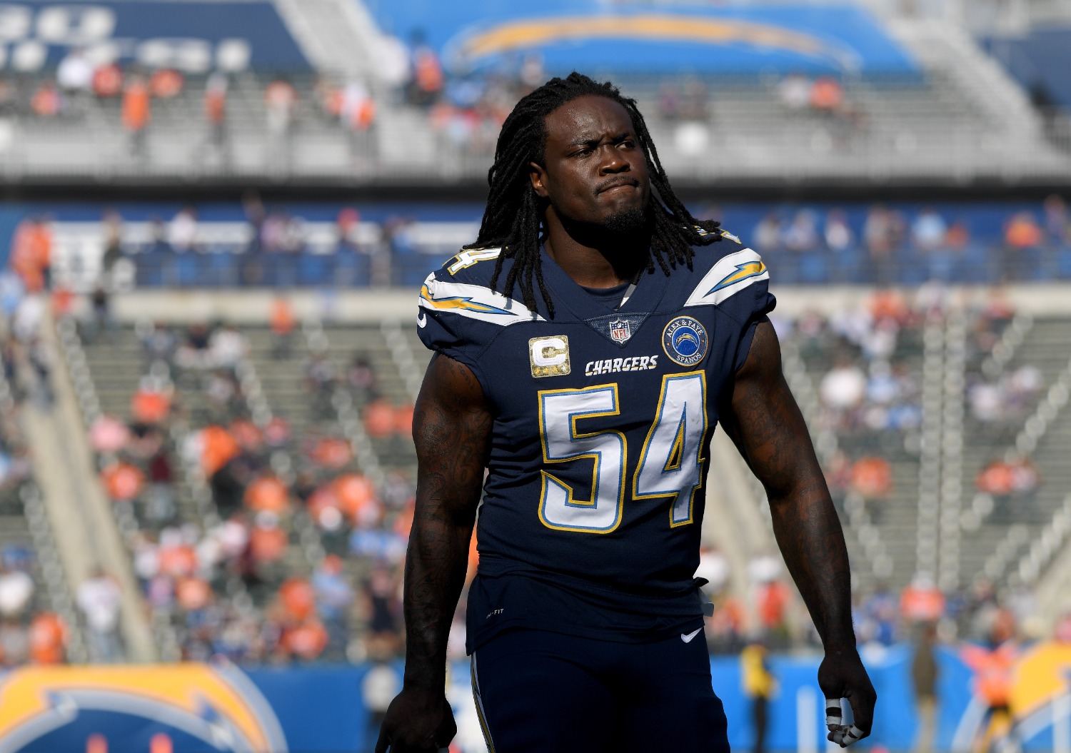 The Los Angeles Chargers will be without Melvin Ingram for at least a few weeks due to a knee injury.