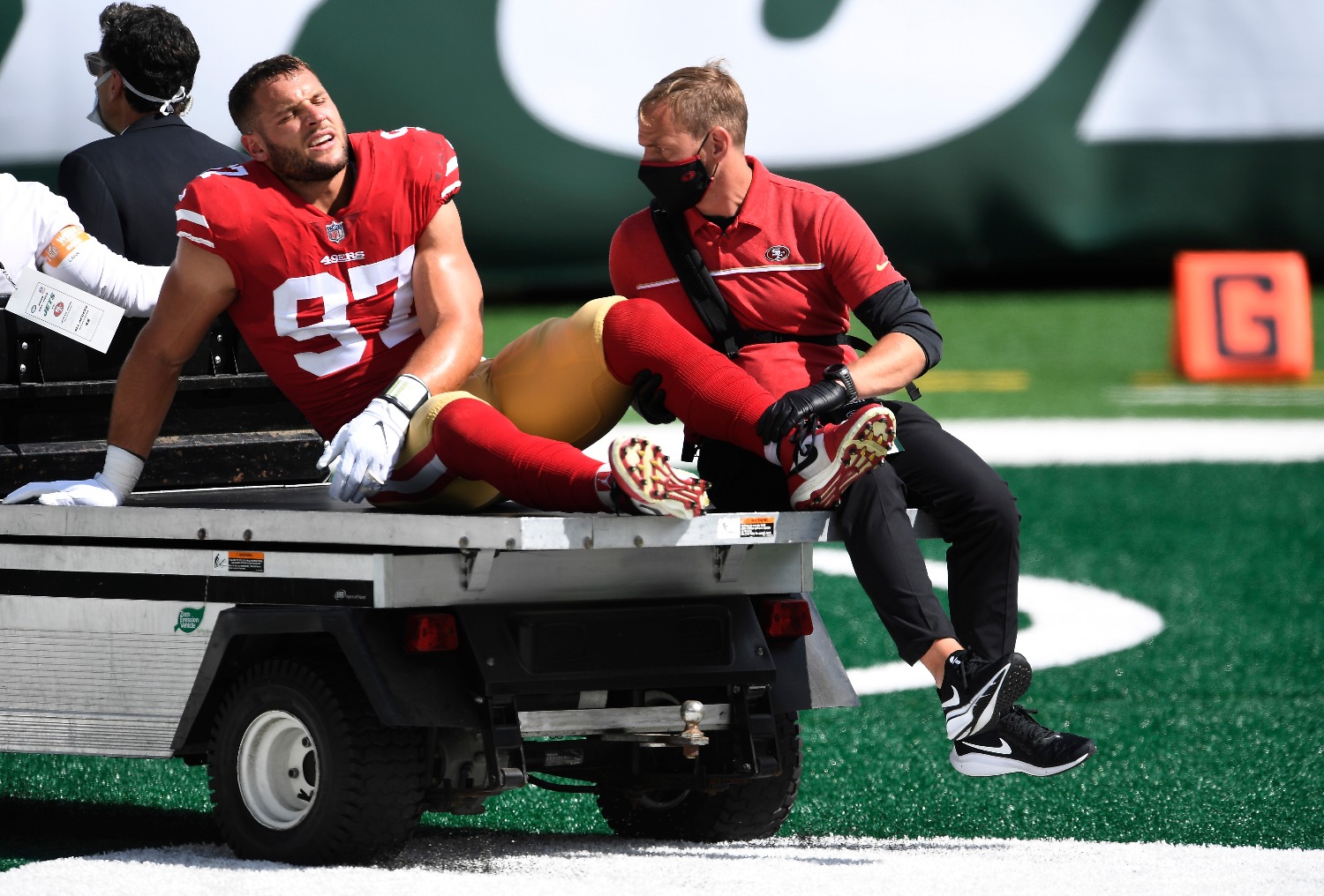 The 49ers suffered a devastating blow to their Super Bowl chances with Nick Bosa sustaining a torn ACL that ends his season.