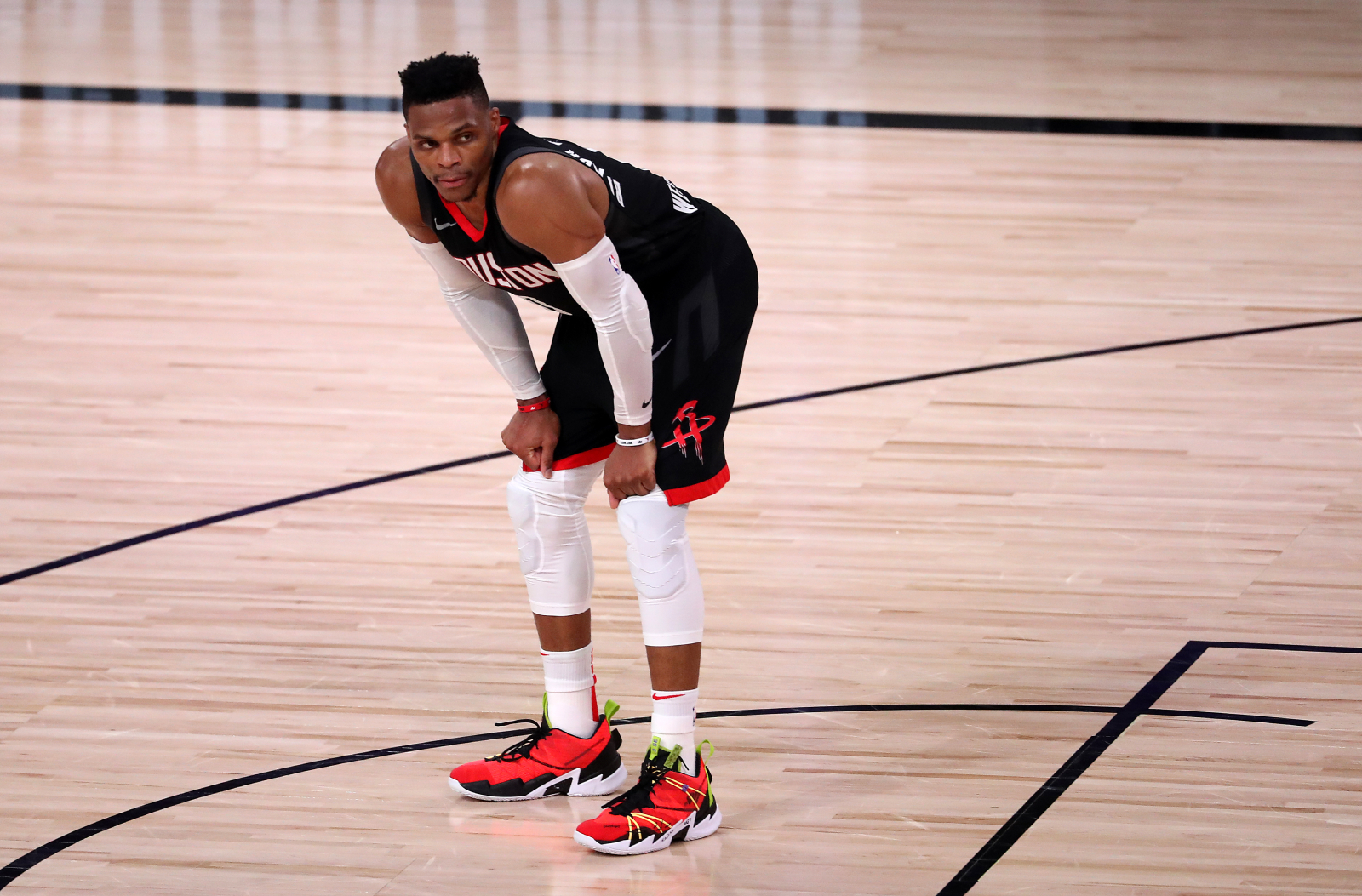 Russell Westbrook exchanged words with Rajon Rondo's brother during a recent playoff game. The Rockets' star was not happy after the game.