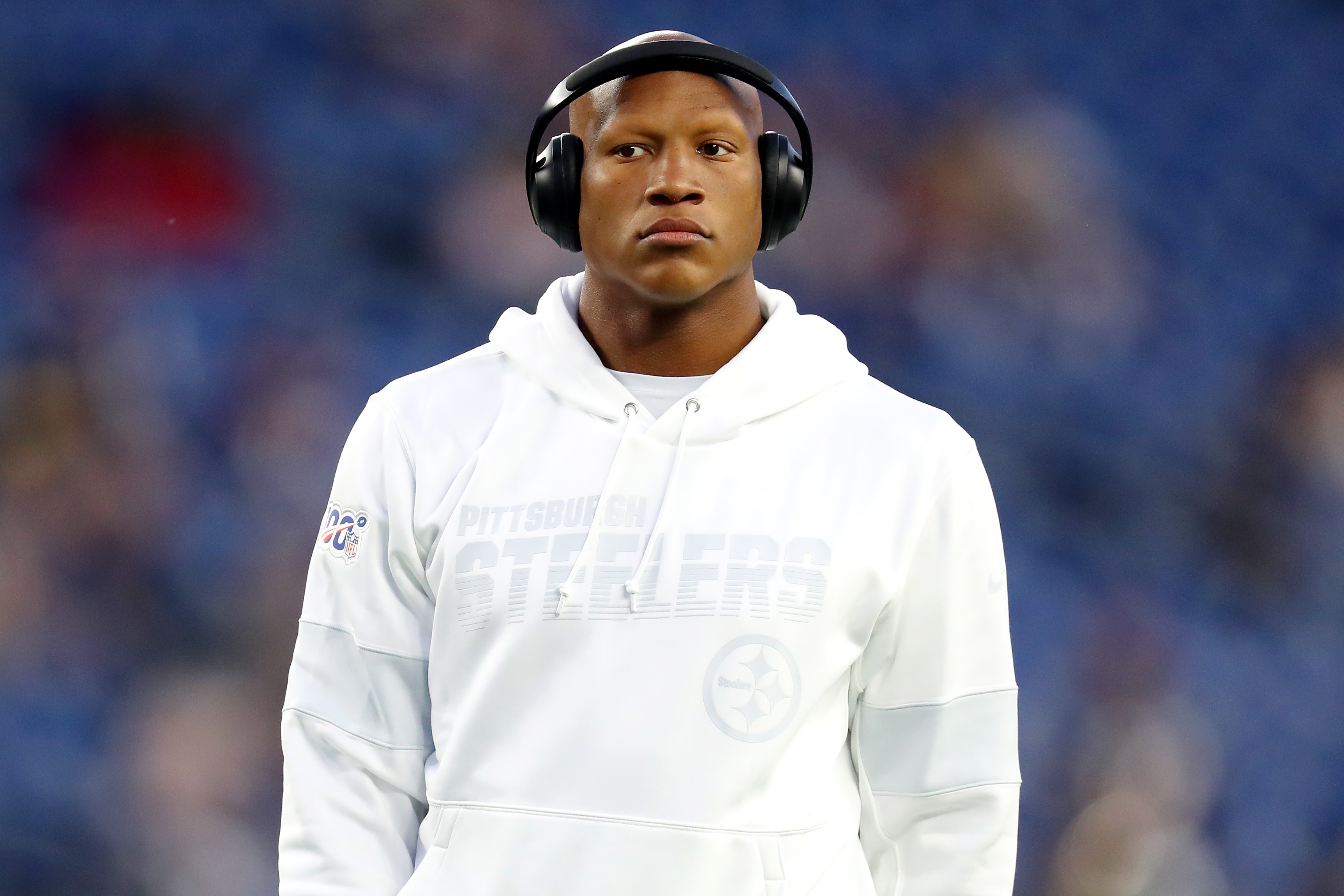 Ryan Shazier looking on before a Steelers game